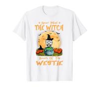 Peu Importe la sorcière, méfiez-Vous du Chien Westie T-Shirt Graphique avec Valeur, Homme, Blanc, XL