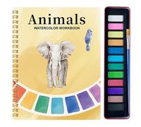 Peufcmi Cahier d'exercices d'aquarelle pour débutants | Livre de coloriage aquarelle avec 12 couleurs pour adultes, kit de fournitures artistiques pour le dessin, l'apprentissage, les adolescents