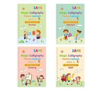 Peufcmi Cahiers d'Écriture avec Rainures Magiques | Cahiers de Travail Rainurés Réutilisables - Livre d'Exercice d'Écriture à Rainures - Pour Bureau Apprendre à Écrire Maternelle