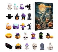 Peufcmi Calendrier De l'Avent Des Objets De Collection Halloween - 24 Jours De Calendrier Compte À Rebours Pour La Saison Horreur - Figurines Collectionnables Résine Étranges Décor pour Étagre