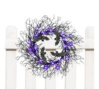 Peufcmi Couronne d'halloween Branche Noire - Couronne Artificielle en Branches Noires - Décoration Gothique Intérieur Extérieur pour Porte Porche Mur Clôture Cour Patio Ferme