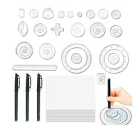 Peufcmi Ensemble de règles de modèle, règle de courbe pour la création de modèles | Règle à bords irréguliers - Ensemble de motifs de graffitis pour scrapbooking, bricolage, avec 3 stylos, pâte à