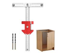 Peufcmi Gabarit Quincaillerie Meuble | Réglable Multifonction Détachable - Poinçon Centreur Guide Perçage Rapporteur D'Angle | Pour Poignées Façades Tiroir Boutons Assemblage Meubles Travail Bois