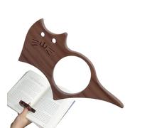 Peufcmi Support de page de livre | Porte-page en forme de chat | Anneau de marque-page portable en bois pour étude, université, école, livre de cuisine, lit, bureau