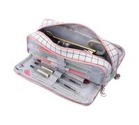 Peufcmi Trousse à Crayons Simple,Sac à Maquillage Grande Capacité - Pochette Organisatrice Cosmétique Souple pour Stylo Ciseaux Règle Gomme Carnet Bureau Université École Voyage Artistes Étudiants