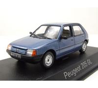 NOREV - PEU 205 GL - 1988 - Voiture Miniature de Collection - Métal - Bleu Ming - 1/43