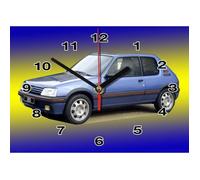 PEUGEOT 205 GTI BLeu EN HORLOGE MURALE 03M