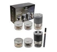 PEUGEOT - Duo de Moulin à Poivre + Moulin à Sel Maestro - Avec Fioles Interchangeables - 3 Types de Poivre & 3 Types de Sel Inclus - Mécanisme Zirlion - Fabrication Française - Bois PEFC Noir & Inox