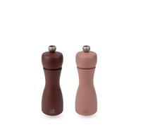PEUGEOT - Duo Tahiti Terre Moulin à Poivre + Moulin à Sel 15cm - Réglage Classique - Bois Labellisé PEFC - Fabrication Française - Coloris Cacao et Noisette