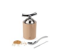 Moulin à graines de lin & de sésame en bois de hêtre naturel & inox avec sa cuillère doseuse de 5 grammes