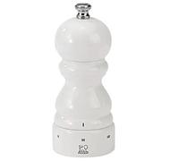 PEUGEOT - Moulin à Poivre Paris u'Select 12 cm - Coloris Laqué Blanc | 6 Réglages de Moutures Prédéfinies - En Bois Labellisé PEFC - Fabrication Française