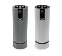 Line Electric Coffret cadeau - Duo de moulins à poivre et à sel électriques rechargeables, u'Select, carbone et aluminium, 15 cm - 6in.