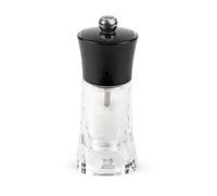 PEUGEOT - Moulin à Sel Molène Manuel 14 cm - Réglage Classique - Fabrication Française - Acryl - Coloris Transparent et Noir