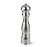 PEUGEOT - Moulin à Sel Paris Chef u'Select 22 cm + Sel Gemme Inclus - En Inox - 6 Réglages de Moutures Prédéfinies - Fabrication Française - Coloris Inox