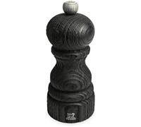PEUGEOT - Moulin à Sel Paris Nature Black 12 cm - Réglage Classique - En Bois Revalorisé Labellisé PEFC - Fabrication Française - Coloris Noir