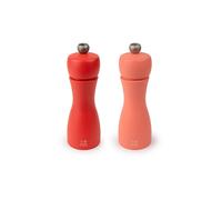 PEUGEOT Moulin à sel/poivre 2 p. TAHITI Feu 15cm Hêtre Abricot/Rouge rouge