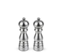 Paris Chef Duo de moulins à poivre et à sel manuels en inox, u'Select, 18 cm - 7in