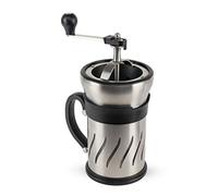 Peugeot Paris Press Moulin à café et cafetière à piston 2 en 1, Mouture réglable, Taille totale : 29 cm, Taille de la cafetière:15 cm, Capacité:50 cl, Matière : Inox brossé/Verre borosilicate, 35297