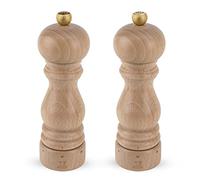 PEUGEOT - Paris u'Select Naturel - Moulin à Poivre + Moulin à Sel 18 cm - Poivre Noir + Sel Gemme Inclus - Réglage u'Select - En Bois Labellisé PEFC - Fabrication Française - Coloris Naturel