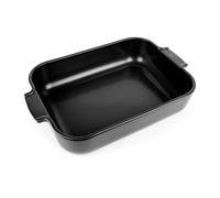 PEUGEOT - Plat Four En Céramique Rectangulaire - 36 cm x 23,6 cm x 7,5 cm - Contenance : 3,8 L - Garanti 10 Ans - Fabrication Française - Coloris Noir Satin
