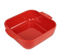 PEUGEOT - Plat Four En Céramique Carré - 21 cm (anses comprises) x 17,5 cm x 6 cm - Contenance : 1,1 L - Garanti 10 Ans - Fabrication Française - Coloris Rouge