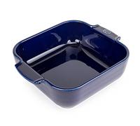 PEUGEOT - Plat Four En Céramique Carré - 21 cm (anses comprises) x 17,5 cm x 6 cm - Contenance : 1,1 L - Garanti 10 Ans - Fabrication Française - Coloris Bleu profond