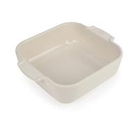 PEUGEOT - Plat Four En Céramique Carré - 21 cm (anses comprises) x 17,5 cm x 6 cm - Contenance : 1,1 L - Garanti 10 Ans - Fabrication Française - Coloris Ecru