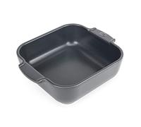 PEUGEOT - Plat Four En Céramique Carré - 21 cm (anses comprises) x 17,5 cm x 6 cm - Contenance : 1,1 L - Garanti 10 Ans - Fabrication Française - Coloris Ardoise