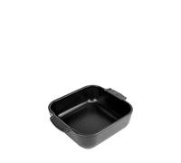PEUGEOT - Plat Four En Céramique Carré - 21 cm (anses comprises) x 17,5 cm x 6 cm - Contenance : 1,1 L - Garanti 10 Ans - Fabrication Française - Coloris Noir Satin