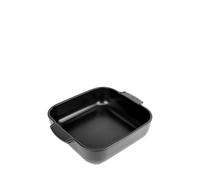 PEUGEOT - Plat Four En Céramique Carré - 28 cm (anses comprises) x 23,7 cm x 7,2 cm - Contenance : 2,7 L - Garanti 10 Ans - Fabrication Française - Coloris Noir Satin