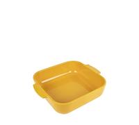 PEUGEOT - Plat Four En Céramique Carré - 28 cm (anses comprises) x 23,7 cm x 7,2 cm - Contenance : 2,7 L - Garanti 10 Ans - Fabrication Française - Coloris Jaune Safran