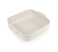 PEUGEOT - Plat Four En Céramique Carré - 28 cm (anses comprises) x 23,7 cm x 7,2 cm - Contenance : 2,7 L - Garanti 10 Ans - Fabrication Française - Coloris Ecru