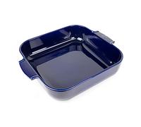 PEUGEOT - Plat Four En Céramique Carré - 36 cm (anses comprises) x 31 cm x 8,2 cm - Contenance : 5,4 L - Garanti 10 Ans - Fabrication Française - Coloris Bleu Profond