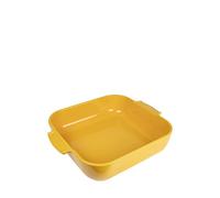 PEUGEOT - Plat Four En Céramique Carré - 36 cm (anses comprises) x 31 cm x 8,2 cm - Contenance : 5,4 L - Garanti 10 Ans - Fabrication Française - Coloris Jaune Safran