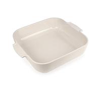 PEUGEOT - Plat Four En Céramique Carré - 36 cm (anses comprises) x 31 cm x 8,2 cm - Contenance : 5,4 L - Garanti 10 Ans - Fabrication Française - Coloris Ecru