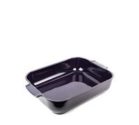 PEUGEOT - Plat Four En Céramique Rectangulaire - 40 cm x 27,2 cm x 8,3 cm - Contenance : 5,2 L - Garanti 10 Ans - Fabrication Française - Coloris Aubergine