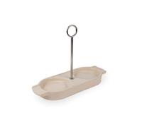 PEUGEOT - Plateau Linéa en Céramique avec Poignée pour Deux Moulins - Dimensions : 21,2 cm x 16 cm - Fabrication Française - Coloris Écru