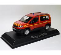 Norev Voiture miniature Peugeot Rifter Pompiers Secours médical Rouge 1/43