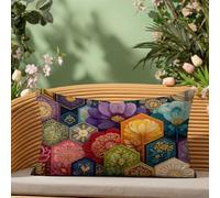 Peugxace Taie Oreiller 40 x 60 Coloré Taie d'oreiller Décorative Velours avec Impression Double Face et Fermeture Éclair Invisible, Décoration Moderne pour Jardin Balcon Salon Maison Abstrait, A*439