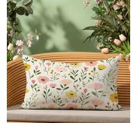 Peugxace Taie Oreiller 40 x 70 Printemps Taie d'oreiller Décorative Velours avec Impression Double Face et Fermeture Éclair Invisible, Décoration Moderne pour Jardin Balcon Salon Maison Fleur, A*391