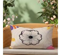 Peugxace Taie Oreiller 50 x 70 Beige Taie d'oreiller Décorative Velours avec Impression Double Face et Fermeture Éclair Invisible, Décoration Moderne pour Jardin Balcon Salon Maison Mandala, A*37