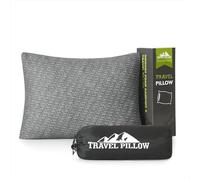 PEUJEW Oreiller de voyage compressible en mousse à mémoire de forme, petit oreiller essentiel de voyage, housse respirante, avec sac imperméable, idéal pour avion, voiture, camping et randonnée