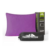 PEUJEW Petit oreiller en mousse à mémoire de forme déchiquetée, oreiller de camping oreiller de voyage - Compressible moyennement ferme, housse respirante, idéal pour la randonnée avec sac à dos