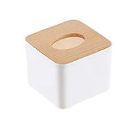 Peukerty Boîte à mouchoirs carrée avec couvercle en bois amovible