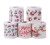 Peukerty Lot de 5 rouleaux de papier toilette pour décoration de Noël