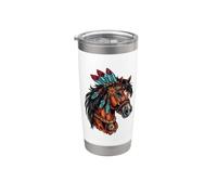 Peuple autochtone américain de la tribu des Horse Feather Gobelet isotherme en acier inoxydable double paroi
