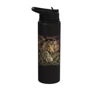 Peuple autochtone américain de la tribu des Horse Feather Stainless Steel Insulated Water Bottle