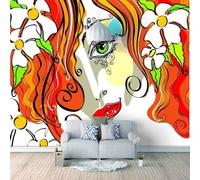 Peuple De Fleurs Multicolores Abstraites Créatif Papier Peint 3D Installation Facile Intissé Tapisserie Bureau Salon Canapé Chambre Décoration Murale-300cm×210cm