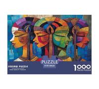 Peuple Massaï Jouant d'instruments africains Style Picasso | pour Adultes || 38x26cm/1000pcs Puzzles Jeux Éducatifs Puzzles De Décoration Intérieure