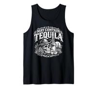 Peut contenir de la Tequila Funny Mexican Party Skull Cinco De Mayo Débardeur